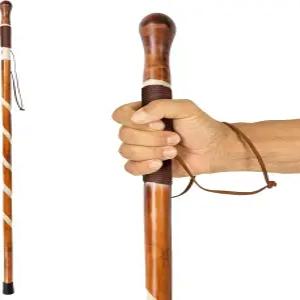 바이브 나무 지팡이 - 시니어 하이킹 및 균형을 위한 버드나무 남녀용 헤비 듀티 조각 꼬인 막대기 야외