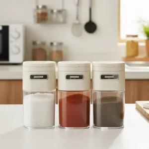 헬로제인 2구 정량조절 양념통 소금 조미료통 양념병 세트 보관 고추가루 설탕 답례품 행사 돌잔치 선물