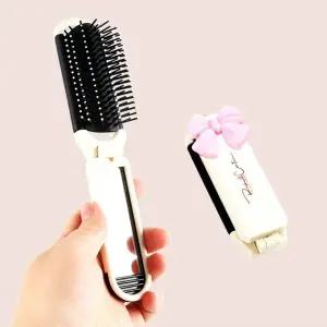 휴대용 접이식 빗 거울 접이식헤어빗