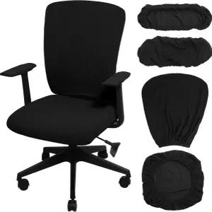 탈루 4종 사무용 의자 커버 세트 컴퓨터 범용 보호 신축성 시트 책상 팔걸이 슬립커버 패드 회전용 쿠션