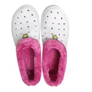 기모 실내화 신발 경량 다용도 220mm 핑크겨울슬리퍼 겨울털 가벼운 슬리퍼 털실 학생신 학교 학교신