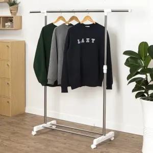 sh) 홈모던 스텐 이동식 확장형 옷걸이 행거(1단 슬림)