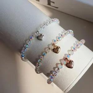 [옷자락]여자 데일리 영롱한 비즈 하트 포인트 레이어드 패션 팔찌