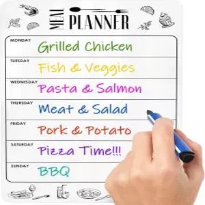 냉장고용 드라이 이레이즈 마그네틱 밀 플래너 A4 8.5x12 인치 자석 주간 메뉴 보드 화이트 저녁 식사