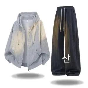 토르 남성용 투피스 츄리닝 세트 봄가을 카디건 후드 티 코디 OPH3