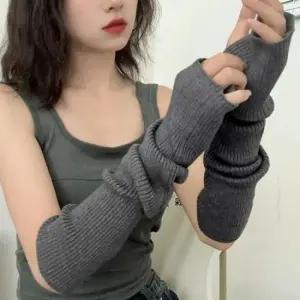 겨울 여성 외출 패션 부드러운 니트 롱 팔 토시