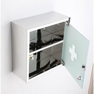 약상자 벽걸이 상비약 케이스 2단 형 30cm 스텐 A 30x30x13cm