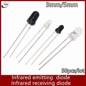 50pcs F3 3MM F5 5mm 적외선 발광 수신 다이오드 940nm 이미터 LED