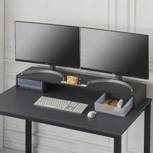 [하프클럽/셀러허브]웰우드 모딜리 1100 서랍형 듀얼 모니터 받침대