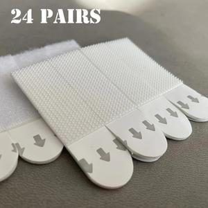 12/24쌍  프레임 고정 패드 탈착식 접착 스트립 벽에 손상 없이 걸기 축제 장식 테이프