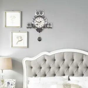 [하프클럽/셀러허브]데일리데코 나무에 앉은 부엉이 추 벽시계