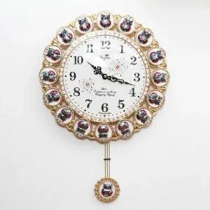 [하프클럽/셀러허브]데일리데코 부엉이가족 추 벽시계