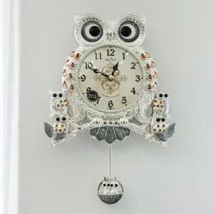 [하프클럽/셀러허브]데일리데코 레인 로얄 부엉이 추 벽시계