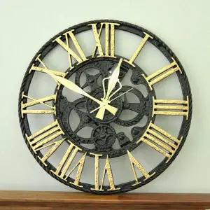 [하프클럽/셀러허브]데일리데코 고프 블랙 톱니 벽시계