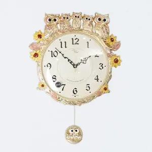 [하프클럽/셀러허브]데일리데코 타티스 부엉이 추 벽시계