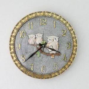 [하프클럽/셀러허브]데일리데코 고하 실버 부엉이 벽시계