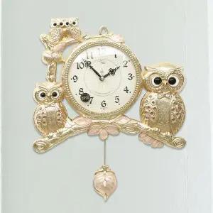 [하프클럽/셀러허브]데일리데코 로얄 토머 부엉이 초무소음 추 벽시계