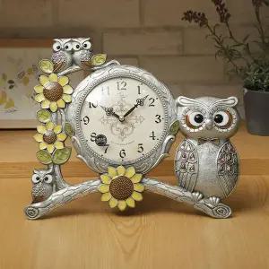 [하프클럽/셀러허브]데일리데코 풍수 인테리어 데거 엔틱 부엉이 탁상시계