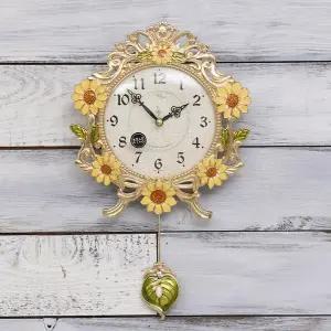 [하프클럽/셀러허브]데일리데코 루네 해바라기 로얄 무소음 추 벽시계
