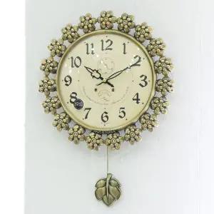 [하프클럽/셀러허브]데일리데코 트리컬 인테리어 무소음 추 벽시계