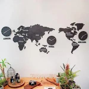 [하프클럽/셀러허브]아름데코 네브린 세계지도 시계 (중)