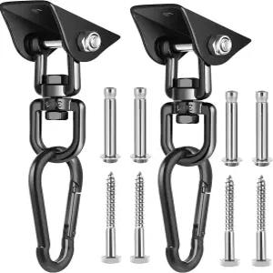 벨로밀 현관 그네 걸이 키트 위한 360 회전 1200파운드 용량 해먹 의자 2팩