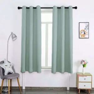 트왈라잇 암막커튼 민트 아일릿 커텐 작은 창문 2장nop963