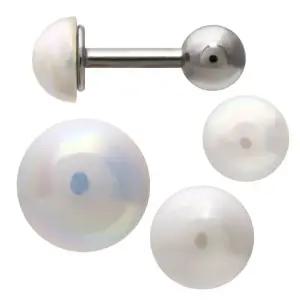 [미니아트] 써지컬 스틸 하프 진주 볼 패션 피어싱 한쪽