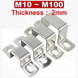 304 스테인레스 스틸 두꺼운 사각형 M 자형 U 말등 튜브 안장 클립 버클 목구멍 후프 옴 카드