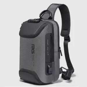 남성 바디백 고급 크로스 도난방지 보조 가방 그레이 슬링백가방 학생크로스백