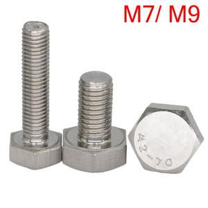 M7 M9 1mm 1.25mm 미세 나사 피치 10-100mm 304 스테인레스 스틸 DIN933 외부 육각 머리 캡 볼트
