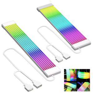 X8 X12 PC RGB 라이트 스트립 PSU 케이블 GPU 5V 3핀 싱크 연장 6핀 8핀 12핀 24핀