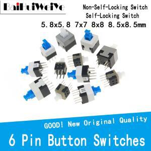 비자동 잠금 스위치 푸시 택트 전원 마이크로 6 핀 버튼 5.8x5.8 7x7 8x8 8.5x8.5mm 10개