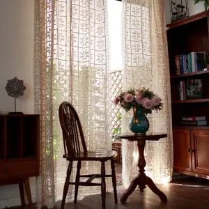감성 레이스 커튼 눈 무늬 꽃 커텐 인테리어 뜨개 자수 체크 크로쉐 빈티지