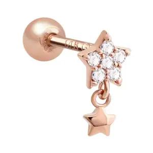 [NS홈쇼핑][미니아트] 14K 골드필드 핀 드롭 스타 큐빅 별 로즈골드 피어싱 한쪽..[35843755]