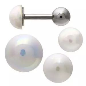 [NS홈쇼핑][미니아트] 써지컬 스틸 하프 진주 볼 패션 피어싱 한쪽[35843818]