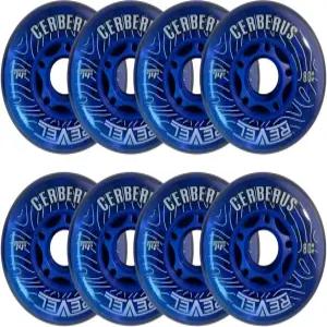 알칼리 힐로 4-76MM/4-80MM 실내 인라인 롤러 하키 휠 8팩 - 74A X-소프트 76A