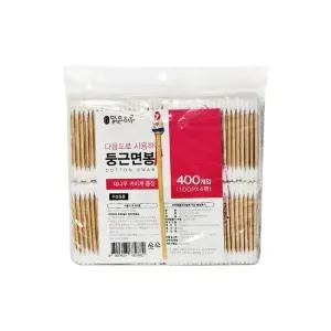 맑은하루 둥근면봉 400P 귀이개 1P 면봉세트 면봉이쑤시개 귀이개면봉