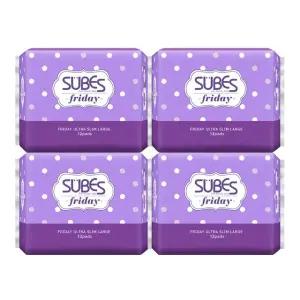 슈베스 생리대 프라이데이 울트라슬림 대형 12P x4팩