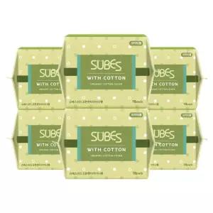 슈베스 위드코튼 유기농 순면커버 생리대 팬티라이너롱 18P x6팩