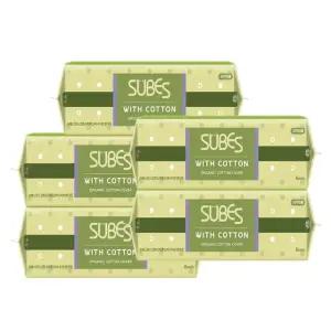 슈베스 위드코튼 유기농 순면커버 생리대 슈퍼롱오버나이트 6P x5팩