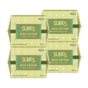 슈베스 위드코튼 유기농 순면커버 생리대 팬티라이너롱 18P x4팩