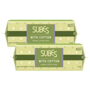 슈베스 위드코튼 유기농 순면커버 생리대 슈퍼롱오버나이트 6P x2팩