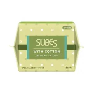 슈베스 위드코튼 유기농 순면커버 생리대 팬티라이너롱 18P x1팩