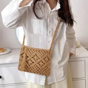 스퀘어백 뜨개가방 여행가방 미니백 데일리가방 스트랩크로스백 30대크로스백