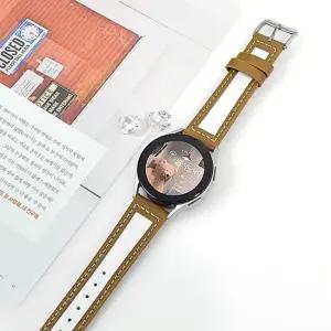 엔터콘 갤럭시워치 6 5 4 캔버스 가죽 스트랩 밴드 갤럭시워치스트랩