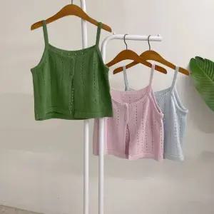 허니제이 / 가드너 펀칭 단추 끈나시 니트 뷔스티에 조끼 3color 1244053