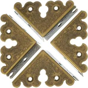 12개 장식 코너 프로텍터 앤티크 브론즈 엣지 세이프티 가드는 수납 상자 가구 테이블 캐비닛 보석 그림