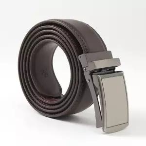 지카 자동버클 소가죽 벨트 실버브라운 패션 정장벨트 남성벨트 자동벨트 가죽벨트