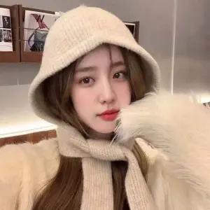 여자 쁘띠 머플러 넥워머 달린 후드 바라클라바